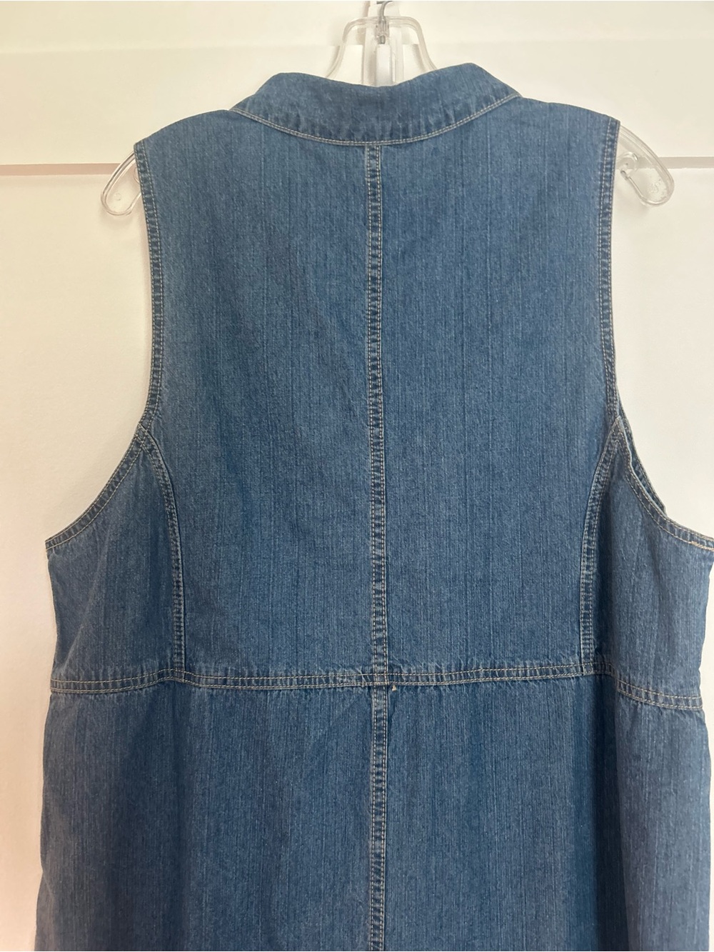 Quacker Factory Denim Sleeveless Button Front Dress with Changeable Pocket NWT - Picture 12 of 13